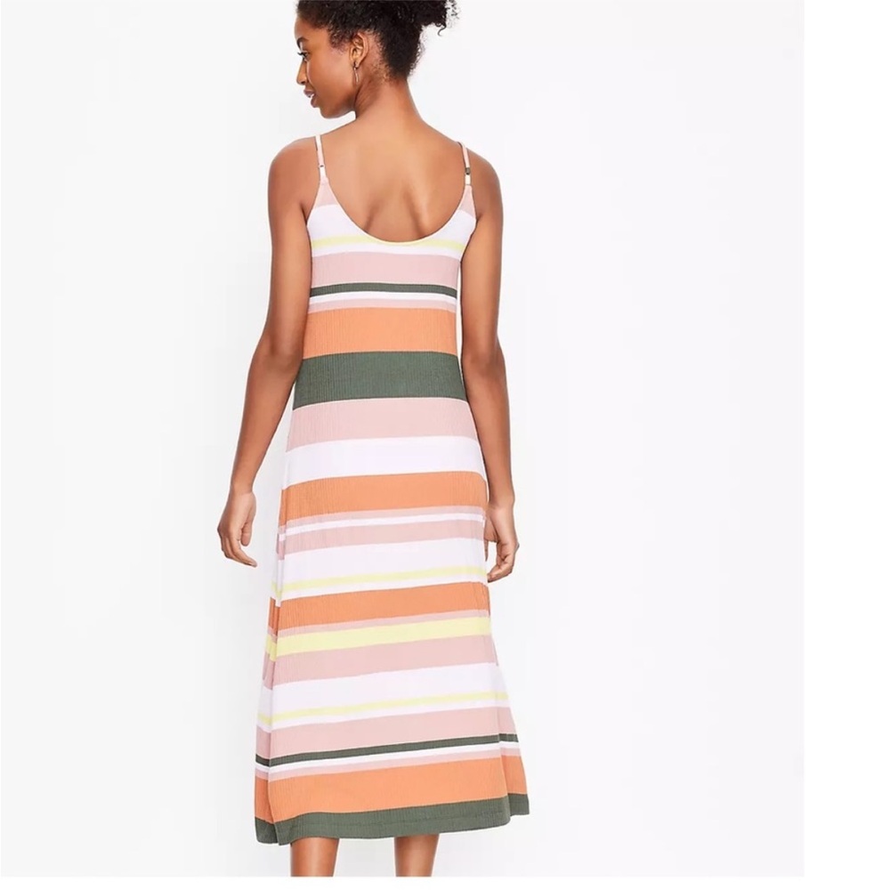 LOFT Multi Color Stripe Spaghetti Strap Button Down
Boho/Cottage Midi Dress - Picture 2 of 5